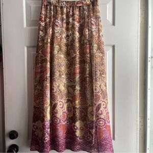 Chico’s Chiffon Maxi Skirt Size 00 (regular sizing XS) Boho Floral Print